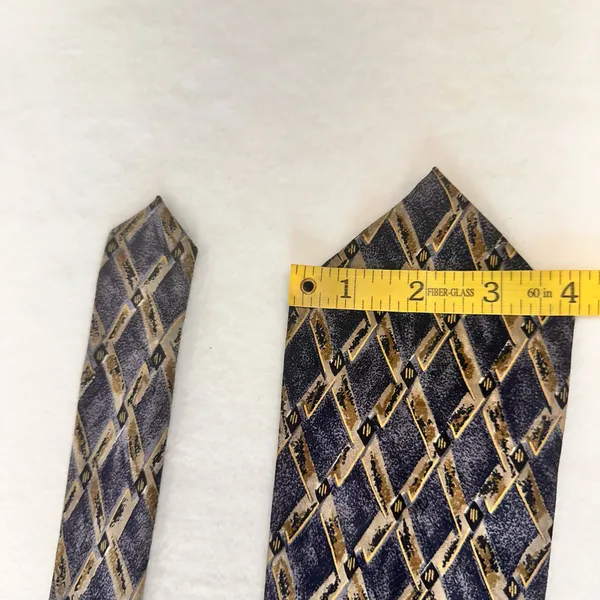 Fierte S.r.l Men's Vintage Tie Grey Multicolor Geometric Silk Handmade - Image 6