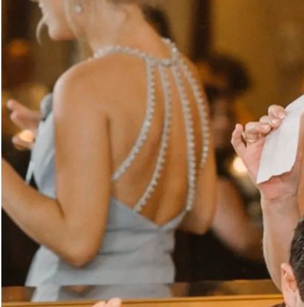 Nordstrom Grey Beaded Gown - Image 3