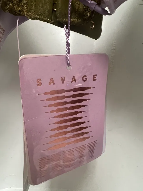 Savage X Fenty Olive FLORAL LACE AND MESH BRALETTE - Image 8