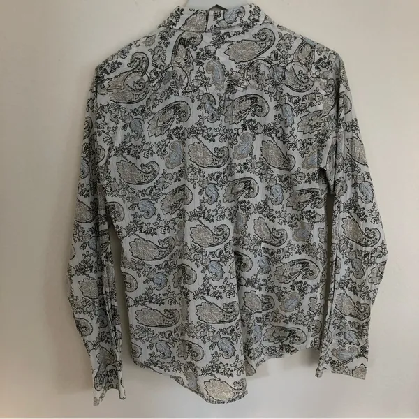 Ariat paisley w/Silver threads long sleeve Pearl Snap western shirt M - Image 8