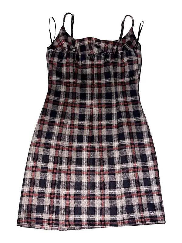 Papaya Brown plaid mini dress - Image 2