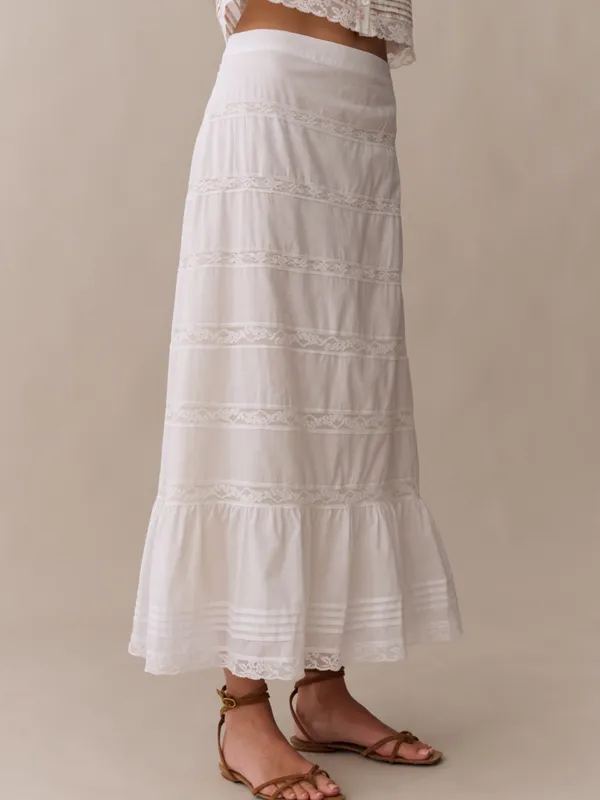 NWT sorella Madeleine Cotton Skirt size 10 white cotton few moda maxi - Image 3