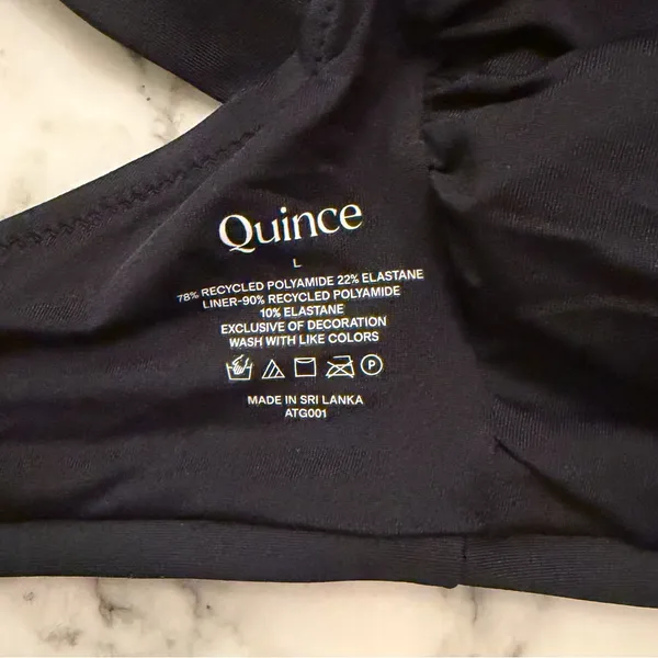 NWT Quince Black Italian v-neck bikini top Sz L - Image 9
