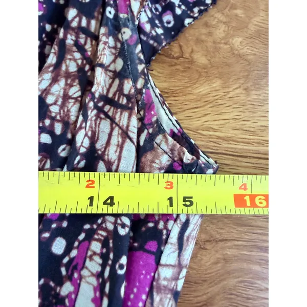 Ulla Johnson Asis Midi Dress Cotton Silk Batik Floral Tiered Purple Fuchsia 0 - Image 9