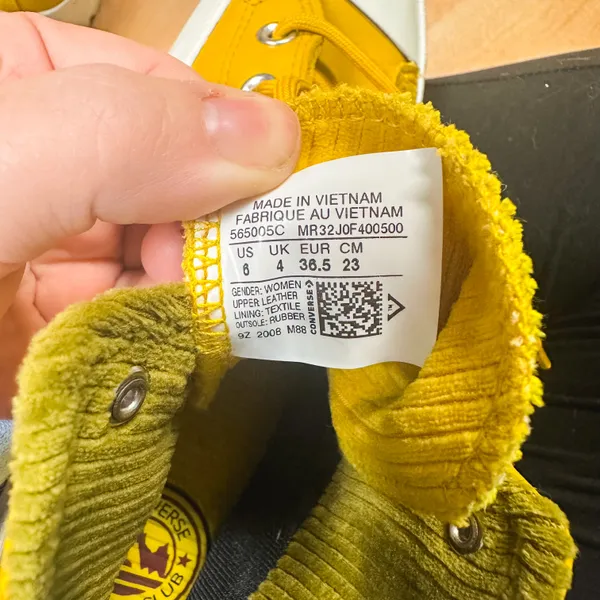 Converse Mustard Yellow Lugged Sole High Top Sneakers - Image 13