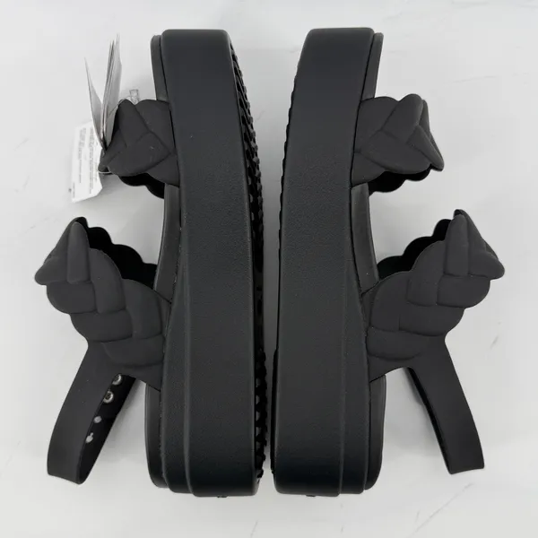 Crocs Brooklyn Woven Upper‎ Low Wedge Sandal Black Women 6 Strappy Comfy New - Image 6