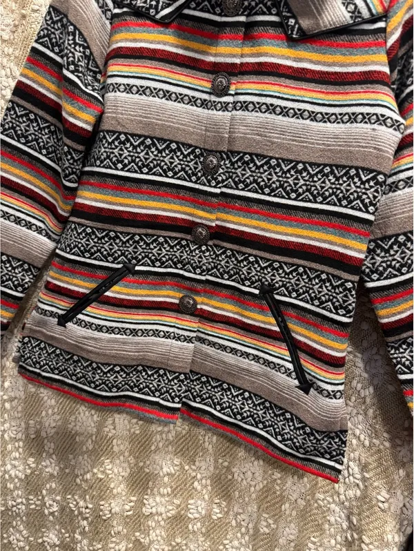 Cruel Girl Cruel Denim Women's Serape Stripe Western Aztec Quilted-Lined Jacket/Coat Size S - Image 3