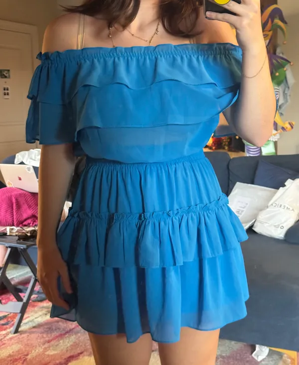 Blue Ruffle Dress - Image 4