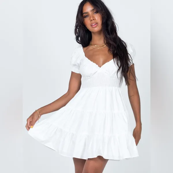 Princess Polly Daniela Mini Dress in White Size 4 - Image 4