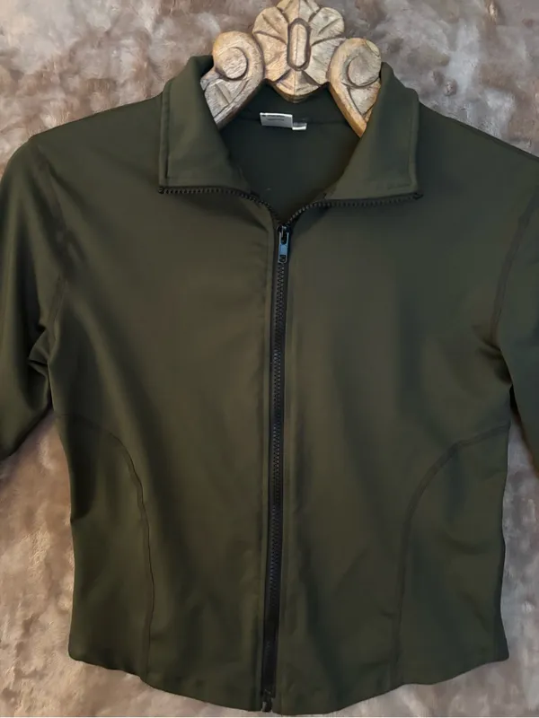 Olive Green Women's Athletic Zip - Image 4