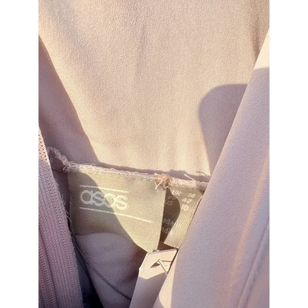 ASOS Beige Embellished Maxi Dress Draping Cowl Neck Evening Formal‎ - Image 7