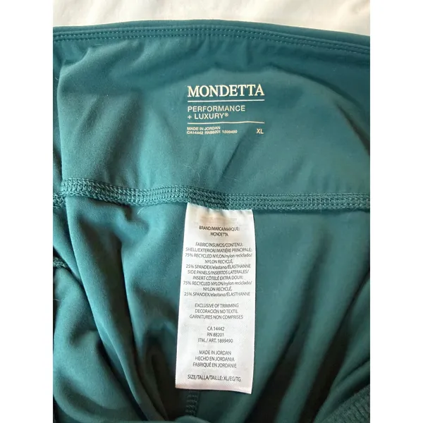 Mondetta Performance Luxury Green Ribbed Side Pocket‎ Leggings Womens XL - Image 3