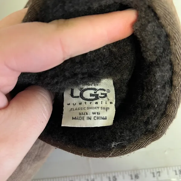 UGG Australia Classic Boots‎ Chocolate Suede Sheepskin Lined Women US 6 - Image 7