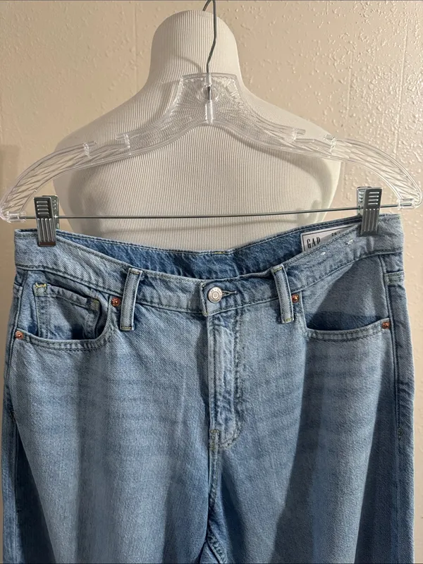 GAP Baggy Mid Rise Que Wide-Leg Denim Pants - Image 2