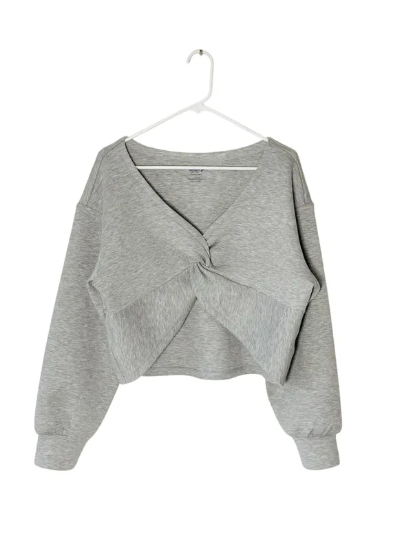 OLD NAVY Active Bounce Fleece Twist Cropped Sweatshirt - Image 2