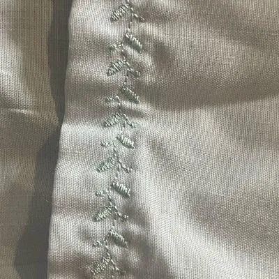 Handmade Embroidered Cotton Camisole Top | Light Blue Satin Ribbon Straps - Image 4