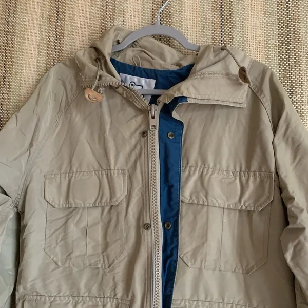 Woolrich Womens Jacket Coat Size Small Beige Utility Vintage Spring - Image 2