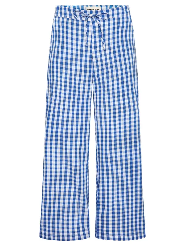 Sonderhaus Perfect Pants Blue & White Gingham Relaxed Fit Cotton Pants Size XS - Image 2