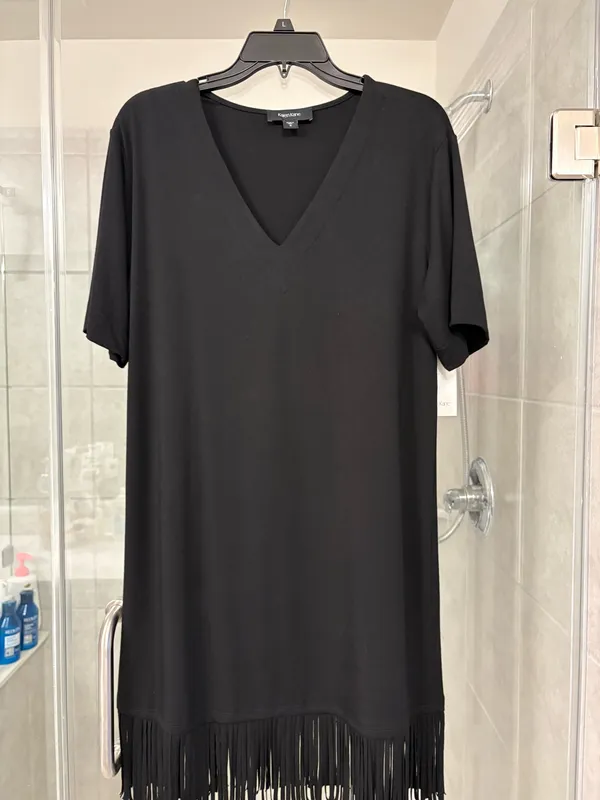 Karen Kane Black Fringe Dress - Image 3