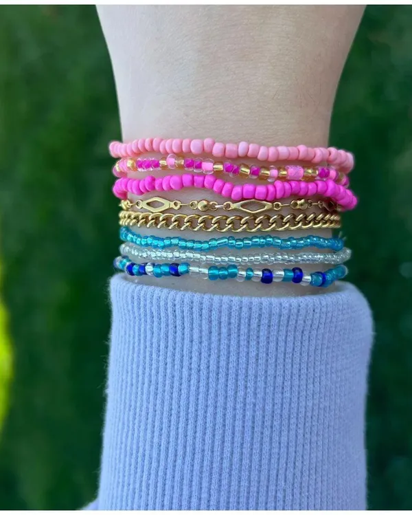 Blue Bead Stack Boho - Image 2