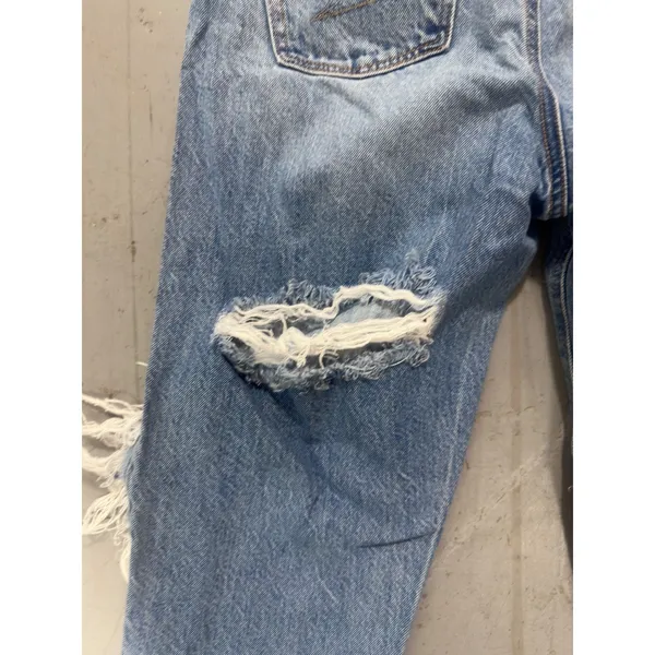American Eagle Mom Jeans Blue Distressed High Waisted Denim Size 00 Short - Image 8