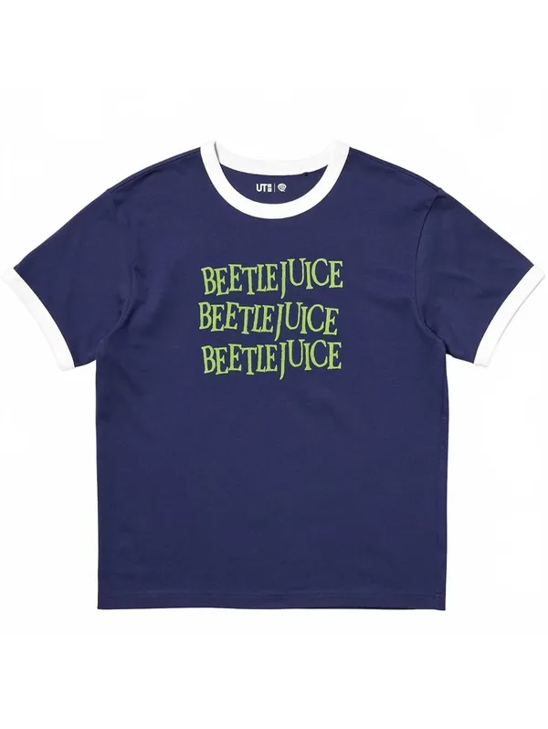 Uniqlo Beetlejuice WARNER BROS. MOVIES UT Graphic T-Shirt NWT Blue Green XL - Image 3
