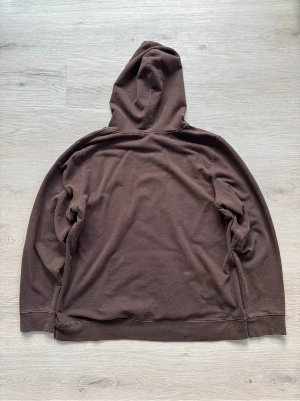 Vintage 2000s Gap Stretch brown pink spellout logo hoodie size XL - Image 3