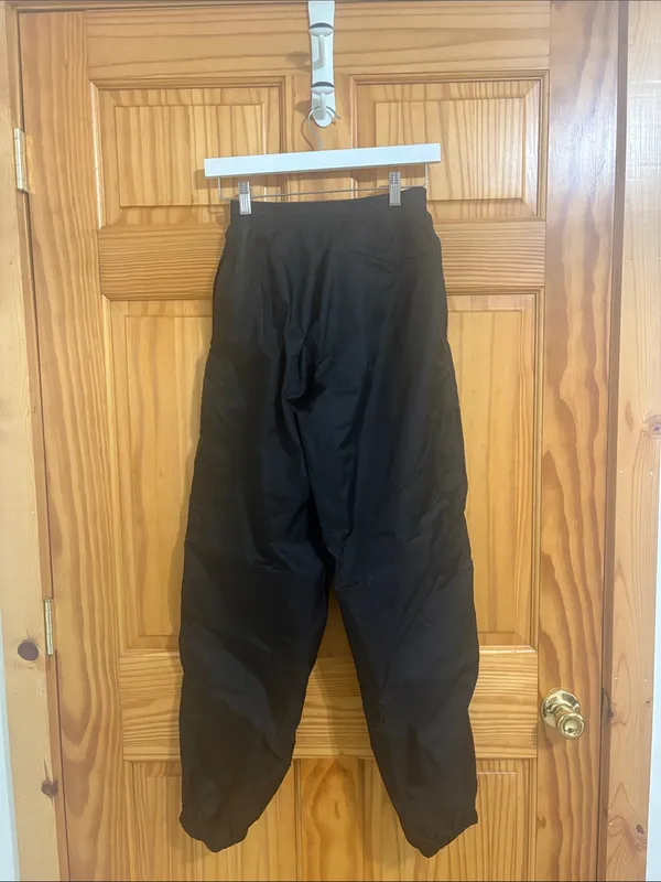Vintage 90s Size XS Black High-Rise Windbreaker Activewear Pants - Image 3