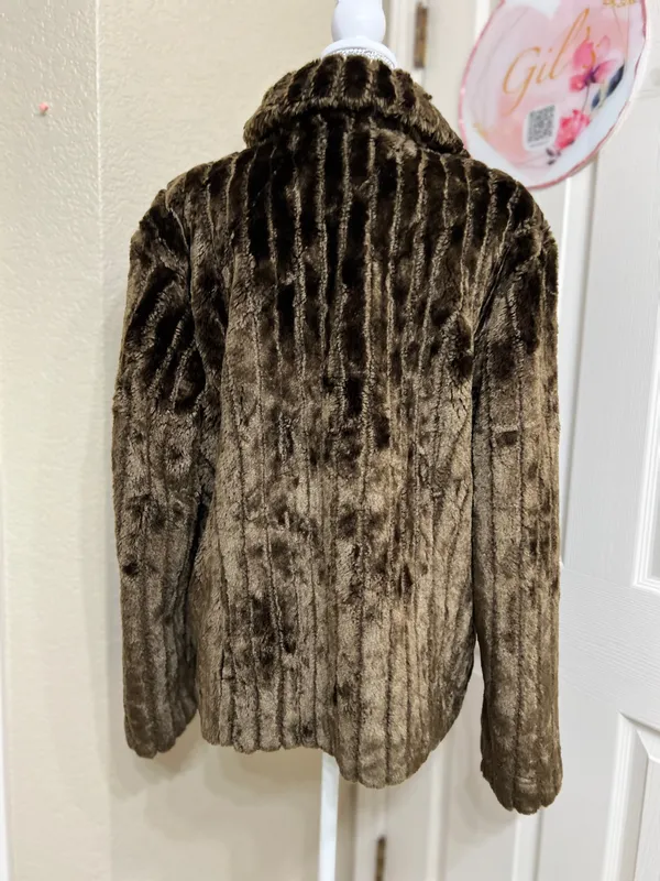 White Stag Vintage 90’s Brown Plush Teddy Jacket size XL - Image 3
