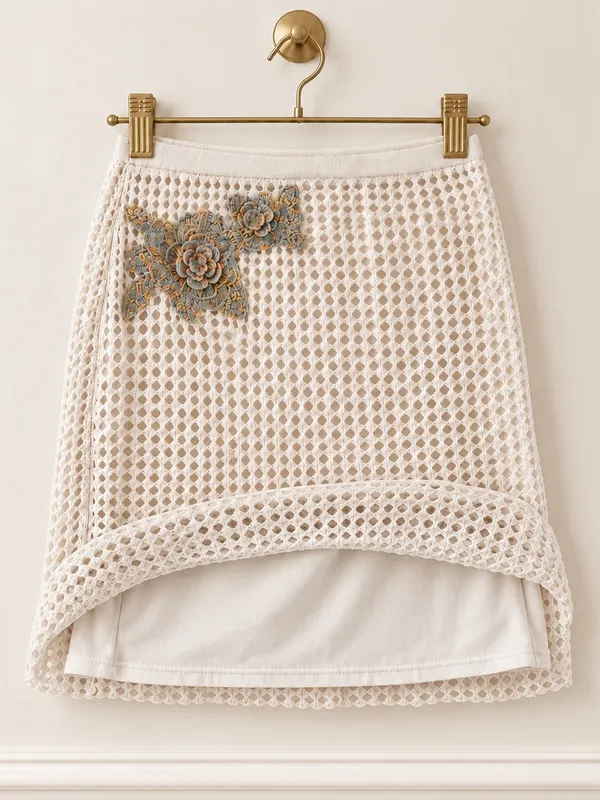 Abercrombie & Fitch Trevor Project Crochet Floral Mini Skirt M - Image 5
