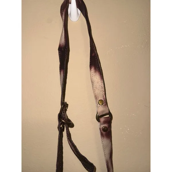 Free People Purple Tie Dye Goat Leather Crossbody Bag Buckle Indie Grunge Boho - Image 4