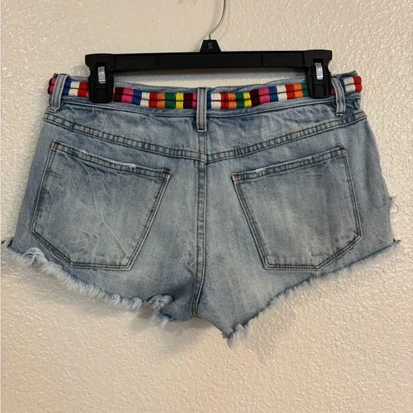 FREE PEOPLE Elliot Boho Embroidered Denim Shorts - Image 4