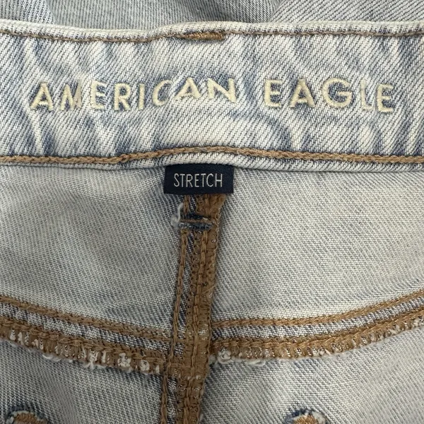 American Eagle Curvy Stovepipe Jeans Size 14 Blue Light‎ Wash Wide Leg Baggy 90s - Image 5