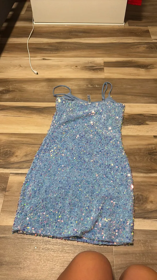 Lucy in the Sky Dress Sequin Blue - Image 4