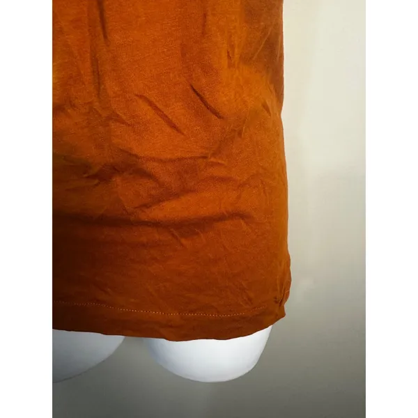 J.Crew Womens Ruffle Front Tank Top‎ Burnt Orange Rust Cotton Y2K Scoop Neck S - Image 4