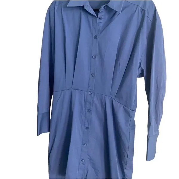 ✨Zara Blue Pleated Shirt Dress✨ - Image 13