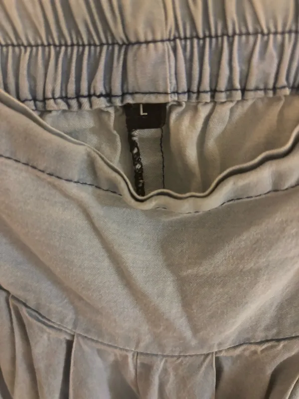 Junior,Light blue cotton Casual,tie in the front Pants w elastic in the back - Image 2