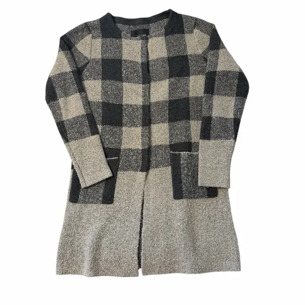 Sanctuary plaid cardigan with snaps and pockets size large - Image 2