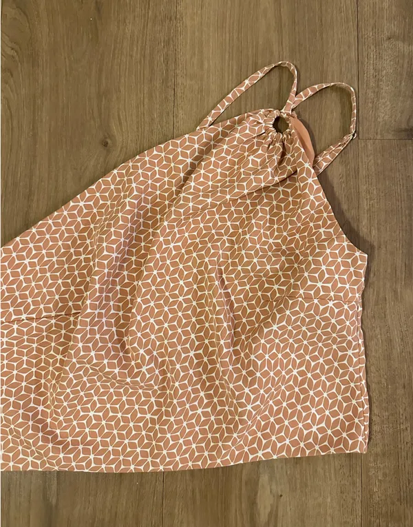 Abercrombie Pink Patterned One Shoulder Top - Image 3