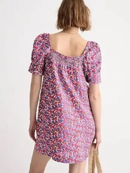J.Crew Afternoon Linen Dress in Berry Floral Size Medium - Image 2