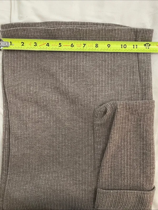 Halara Ribbed Mid Rise Drawstring Pockets Wide Leg Cargo Pants Medium Taupe - Image 8