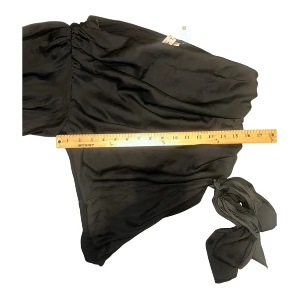 Anthropologie Dolan‎ Black Ruched One Shoulder Top, Medium - Image 7