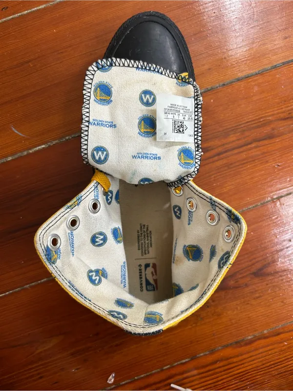 Converse Chuck Taylor NBA Golden State Warriors High Tops Men’s 7 Women’s 9 👽🧡 - Image 6