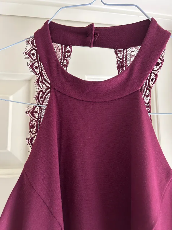 New Lulu's Burgundy Halter Sheath Dress - Image 8
