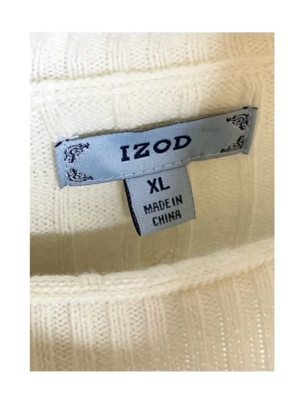 new Izod ❤︎ Cozy Classic Cable Knit Turtleneck Sweater ❤︎ Ivory Winter White XL - Image 10