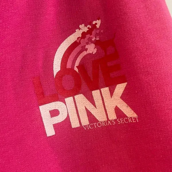Vintage Victorias Secret PINK Sweatpants Y2K Pink Lettering Butt Logo Small - Image 3
