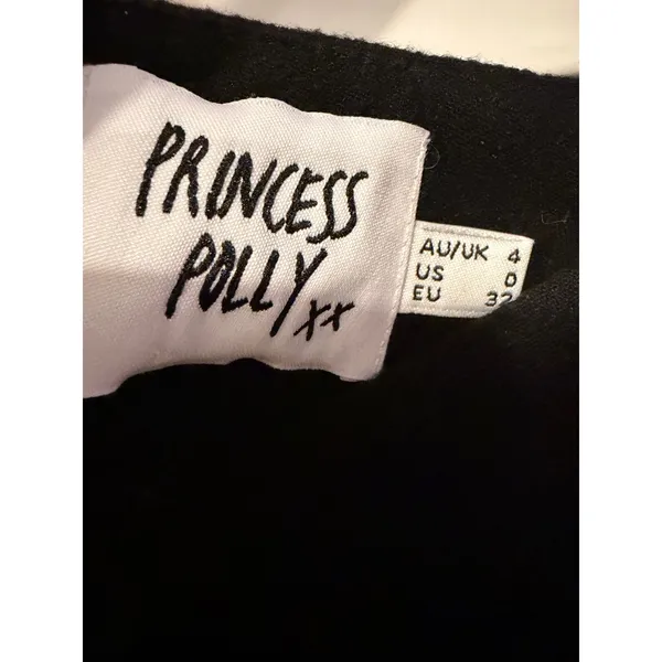 Princess Polly Black Mini Skirt Womens Size 0 Linen Blend A-Line High Waisted - Image 2