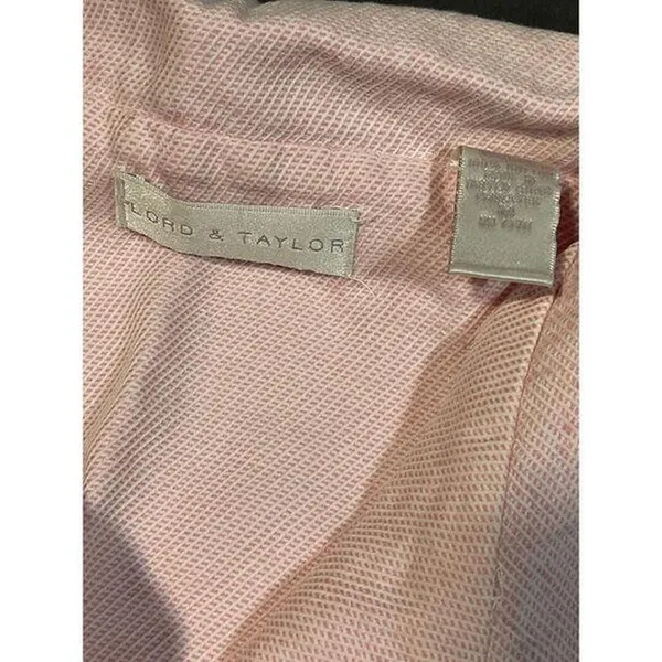 Lord‎ & Taylor Pink Linen Button-Down Shirt and pants Casual PJ'S B-213 - Image 3