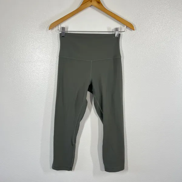 Lululemon Align High-Rise Crop 21" Leggings‎ Grey Sage Nulu 6 LW6BGFS Athleisure - Image 2