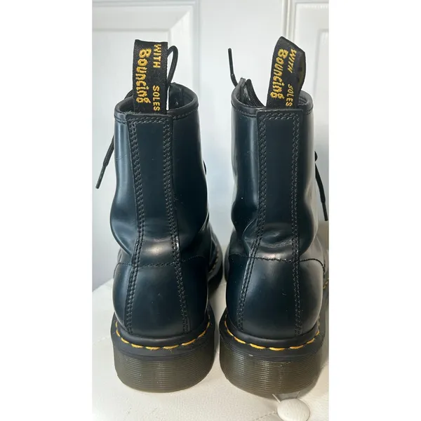 Dr Martens‎ 1460 Black Leather Combat Boots Classic 8 Eye Lace Up AirWair Size 7 - Image 5